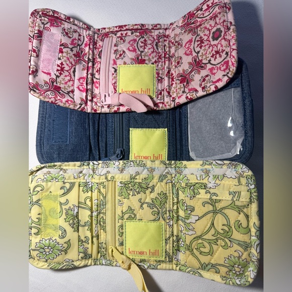 Lemon Hill Floral Print Quilted Tri Fold Wallet Trio 3.75 X 5 - Picture 2 of 2